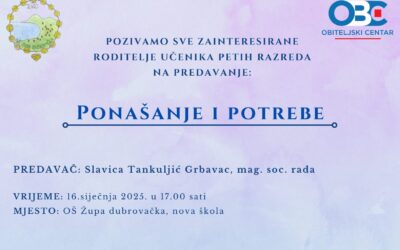 Predavanje: Ponašanja i potrebe