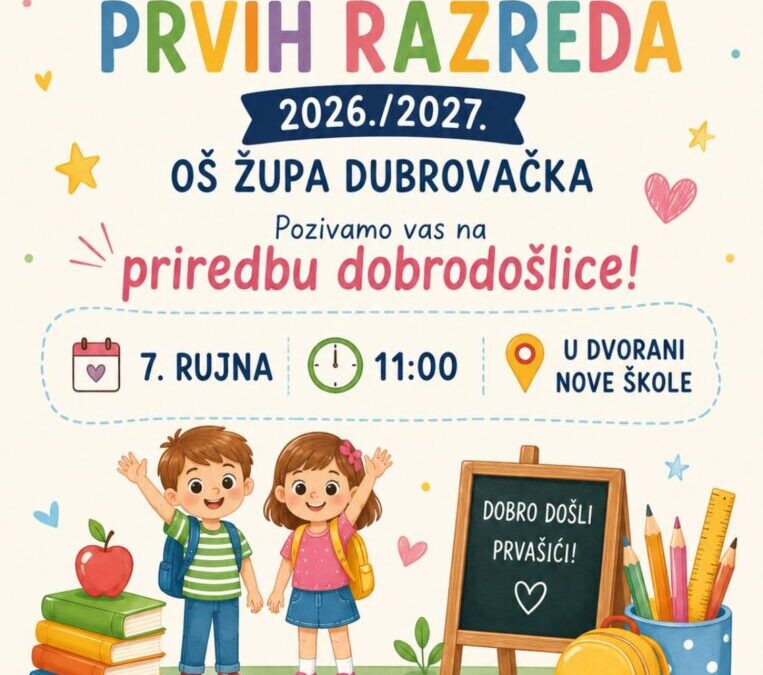 OBAVIJEST: Prvi dan nastave 07.09.2026.